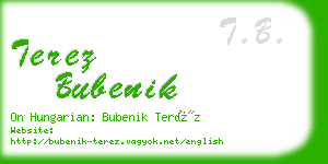 terez bubenik business card